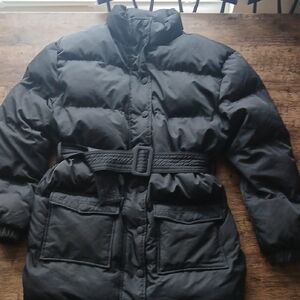 JLUXLABEL Black Puffer Coat